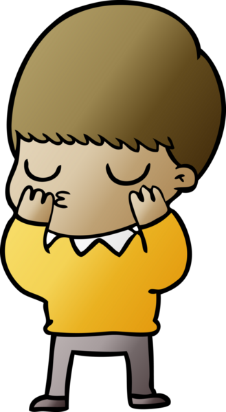 Bir insan tarafından çizilmiş sakin çocuk çizgi filmi.