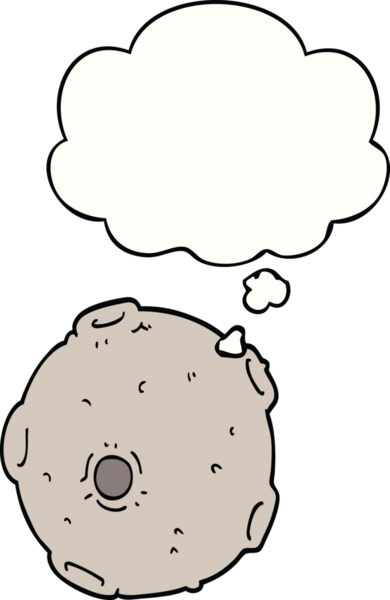 Bir insan tarafından çizilmiş düşünce baloncuklu karikatür ayı