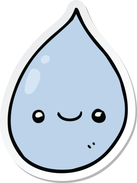 Bir insan tarafından çizilmiş karikatür yağmur damlası.