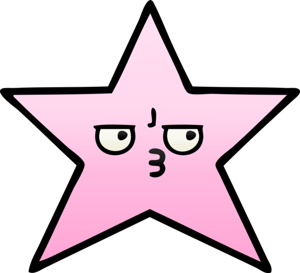 Bir insan tarafından çizilmiş yıldız balığının gölgeli karikatürü