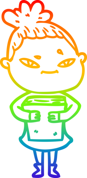 gökkuşağı gradyan çizimi bir insan tarafından çizilmiş bir karikatür kadın