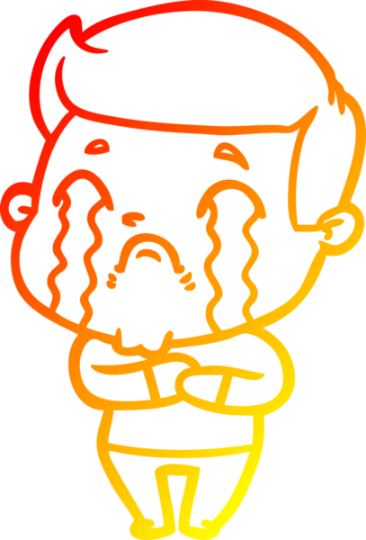 Bir insan tarafından çizilmiş ağlayan bir çizgi film karakteri çizimi.