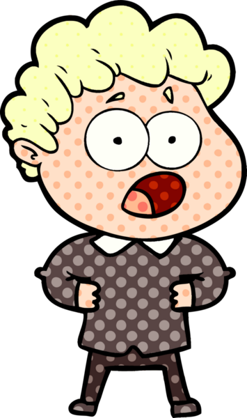 Bir insan tarafından çizilmiş bir karikatür adamı şaşkınlıkla nefes nefese kaldı.