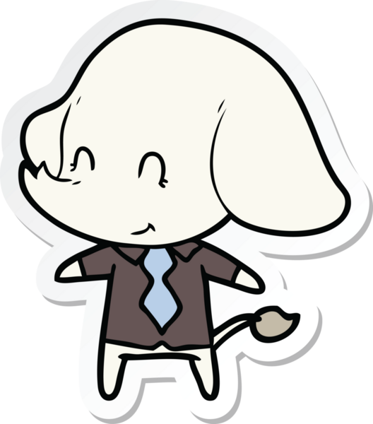 Bir insan tarafından çizilmiş şirin bir fil patronunun çıkartması.