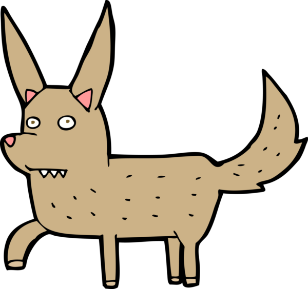 Bir insan tarafından çizilmiş vahşi bir köpek.