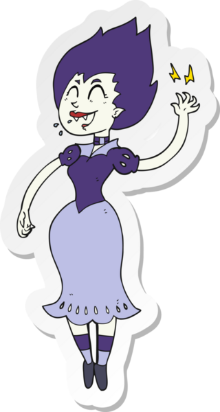 Bir insan tarafından çizilmiş vampir bir kızın çıkartması.