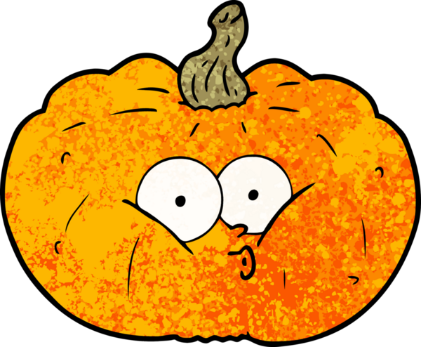 Bir insan tarafından çizilmiş bir balkabağı.