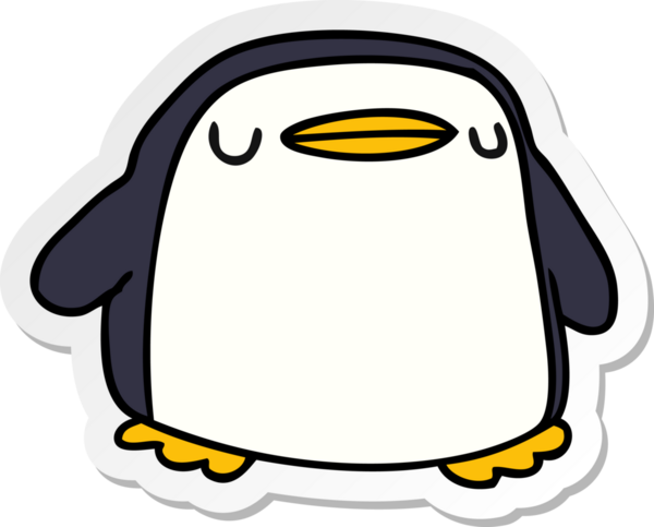 Bir insan tarafından çizilmiş sevimli bir penguen resmi.