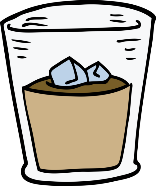 Bir insan tarafından çizilmiş viski bardağı.