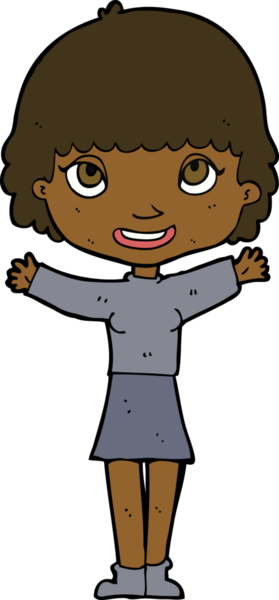 Bir insan tarafından çizilmiş karikatür kadın.