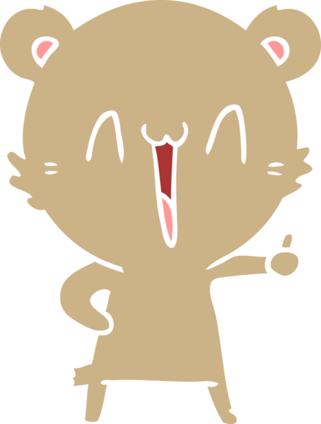 Mutlu ayı düz renkli çizgi film bir insan tarafından çizildi.