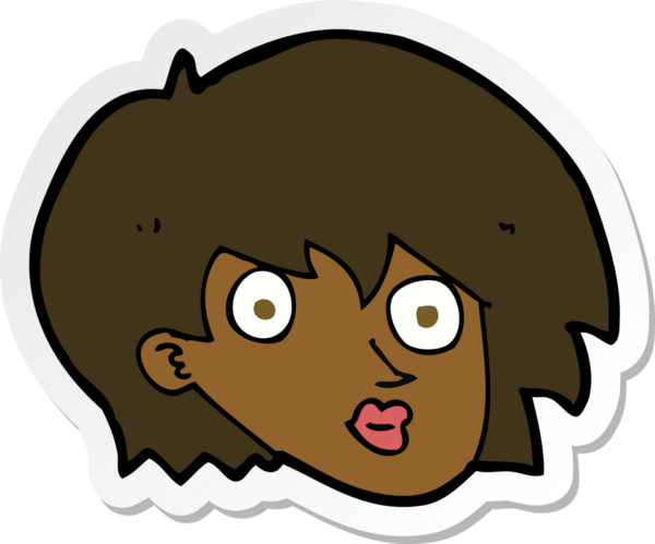 Bir insan tarafından çizilmiş bir karikatür çıkartması.