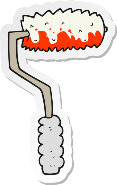 Bir insan tarafından çizilmiş karikatür boya silindiri.