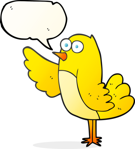 Bir insan tarafından çizilmiş serbest konuşma balonu karikatür kuşu