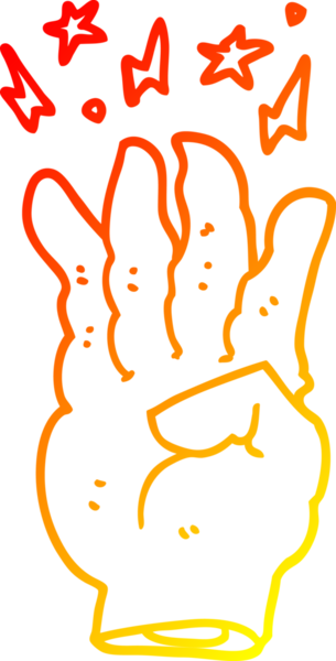 Bir insan tarafından çizilmiş, çizgi film karakteri, ürkütücü sihirli el çizimi.