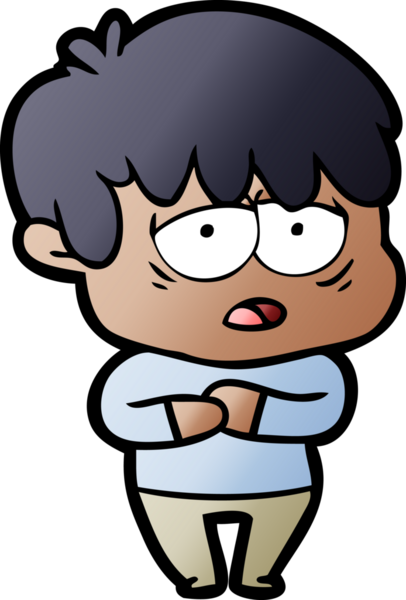 Bir insan tarafından çizilmiş bitkin çocuk çizgi filmi.