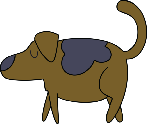 Bir insan tarafından çizilmiş tuhaf bir çizgi film köpeği.