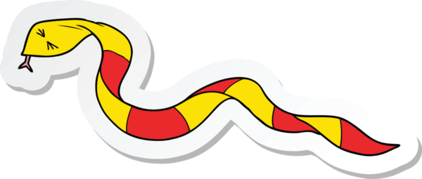 Bir insan tarafından çizilmiş çizgi film yılanının çıkartması.