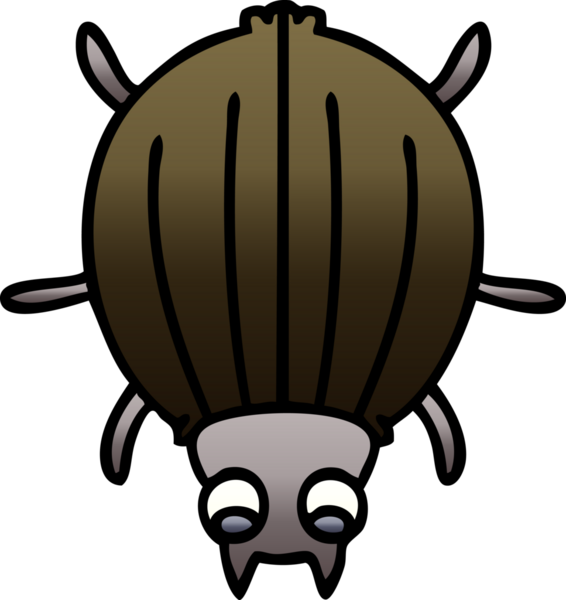 bir insan tarafından çizilmiş gölgelenmiş garip karikatür böceği