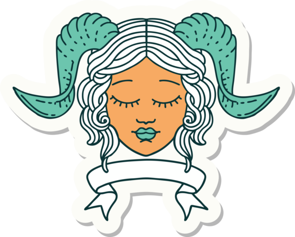 Bir insan tarafından çizilmiş parşömen pankartıyla bağlanmış karakter yüzü etiketi