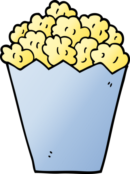 Bir insan tarafından çizilmiş karikatür patlamış mısır.