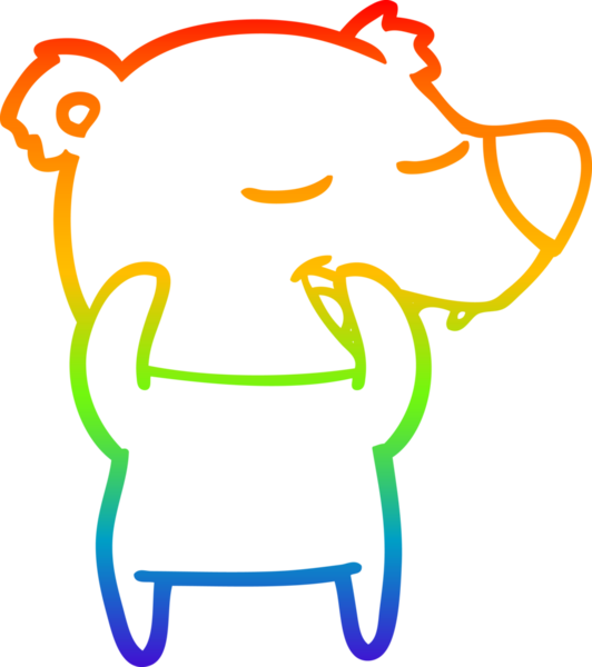 Bir insan tarafından çizilen kutup ayısının gökkuşağı gradyanı çizimi