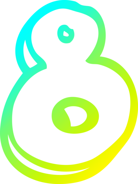 Bir insan tarafından çizilen sekiz numaralı karikatürün soğuk gradyan çizimi