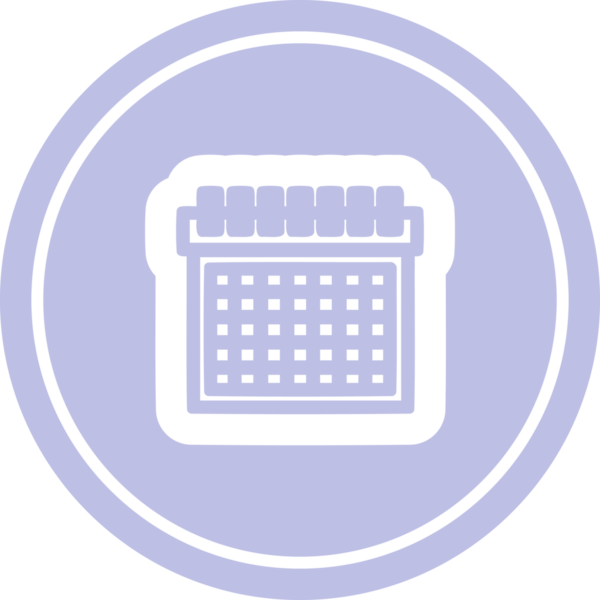 bir insan tarafından çizilmiş aylık takvim dairesel simgesi