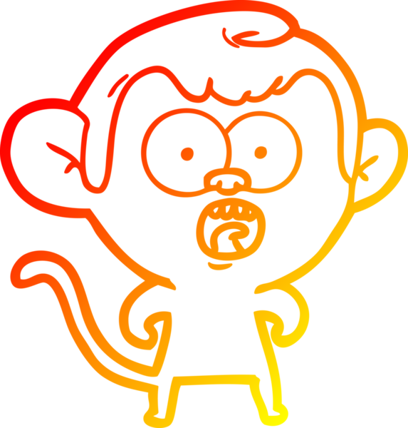 Bir insan tarafından çizilmiş bir çizgi filmin sıcak gradyan çizimi.