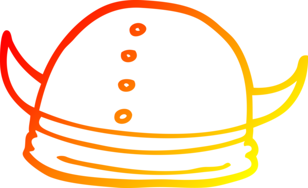 Bir insan tarafından çizilmiş bir Viking miğferinin sıcak çizgi çizimi