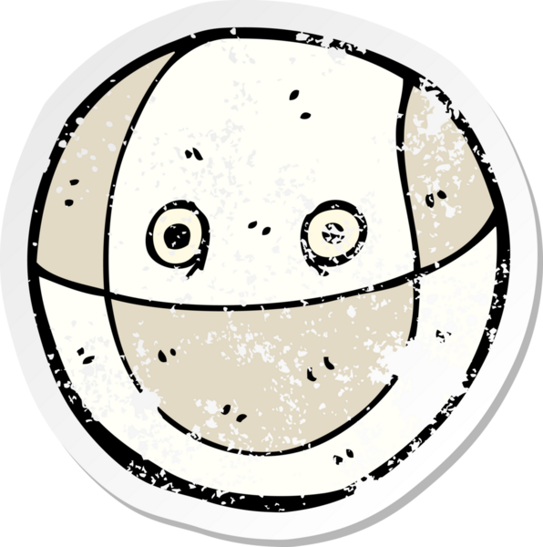 Bir insan tarafından çizilmiş karikatür topunun gerilimli yapıştırması.