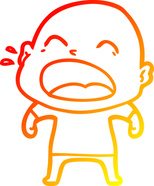 Bir insan tarafından çizilmiş kel adam diye bağıran çizgi film çizimi.