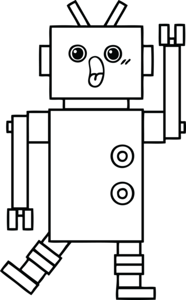 Bir insan tarafından çizilmiş robot çizimi