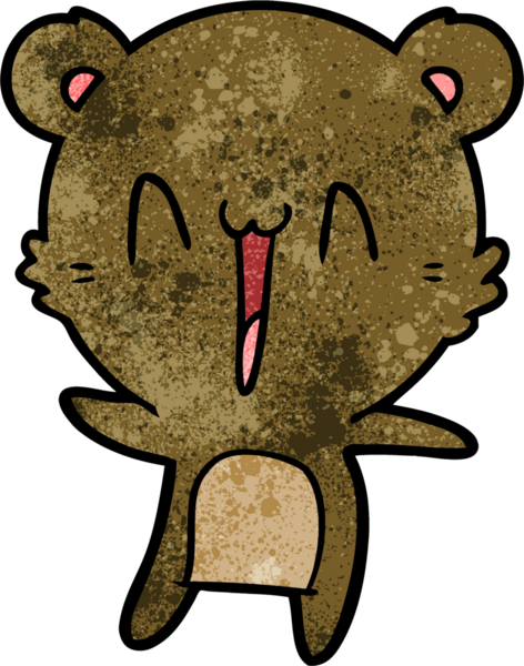 Bir insan tarafından çizilmiş mutlu ayı karikatürü