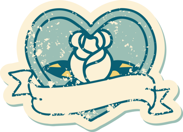 Bir insan tarafından çizilmiş kalp gülü ve bayrağının sembolik dövmeli resmi.