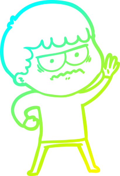 Bir insan tarafından çizilmiş bir çizgi filmin soğuk gradyan çizimi.