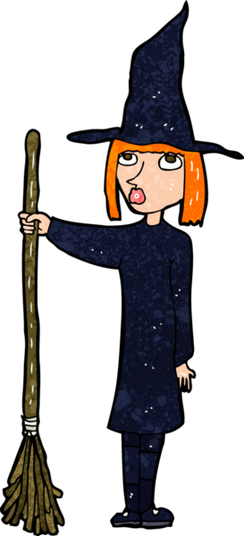 Bir insan tarafından çizilmiş çizgi film cadısı.