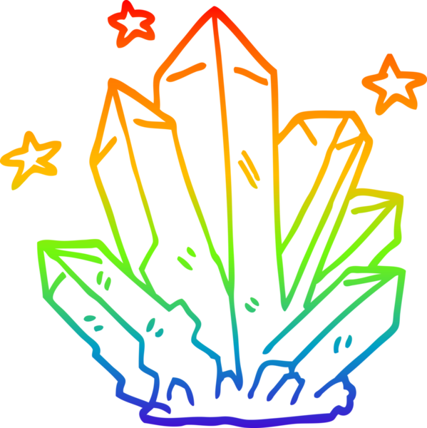 gökkuşağı gradyan çizgi çizimi bir insan tarafından çizilmiş sihirli kristal