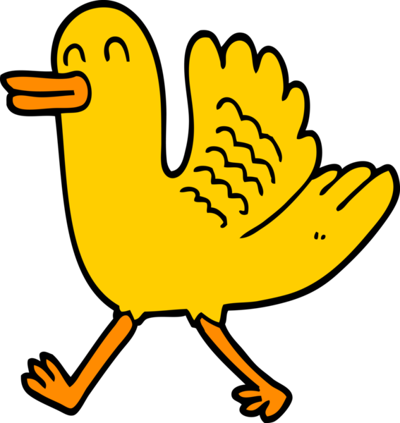 Bir insan tarafından çizilmiş ördek.