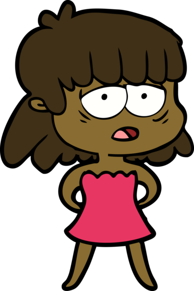 Bir insan tarafından çizilmiş yorgun bir kadın.