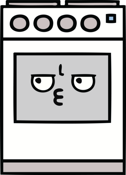 Bir insan tarafından çizilmiş güzel bir mutfak fırını karikatürü.