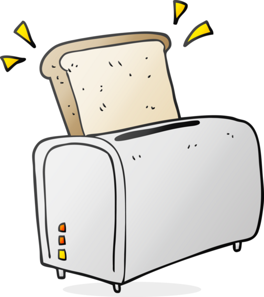 Bir insan tarafından çizilmiş karikatür tost makinesi.