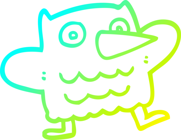 Bir insan tarafından çizilmiş komik bir baykuş çizimi.