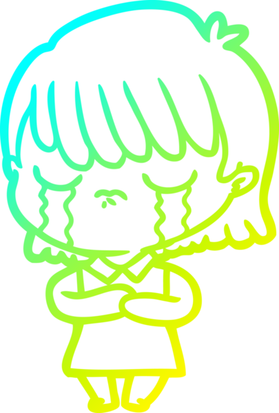 Bir insan tarafından çizilmiş ağlayan bir karikatür çizimi.