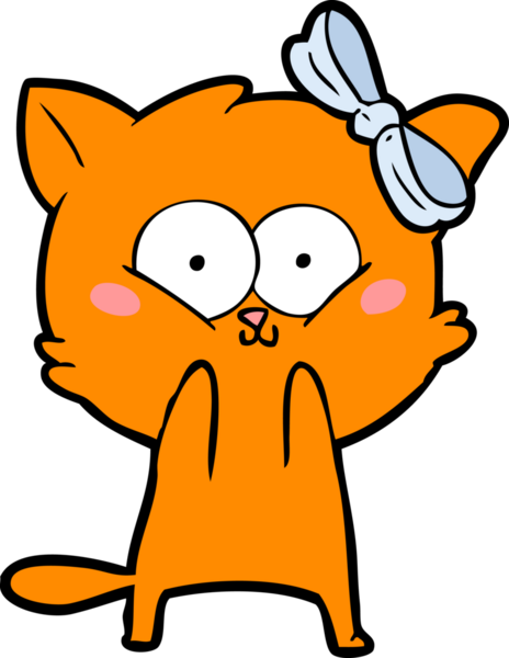 Bir insan tarafından çizilmiş çizgi film kedisi.