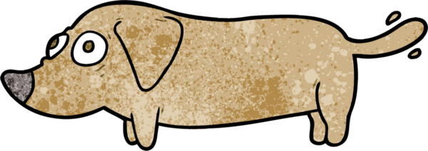 Bir insan tarafından çizilmiş küçük bir köpek.