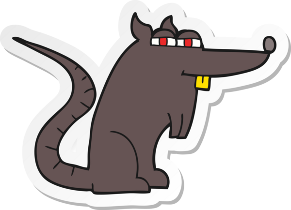 Bir insan tarafından çizilmiş şeytani bir farenin çıkartması.