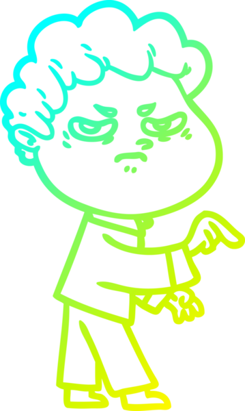 Bir insan tarafından çizilmiş kızgın bir adamın soğuk çizgi çizimi.