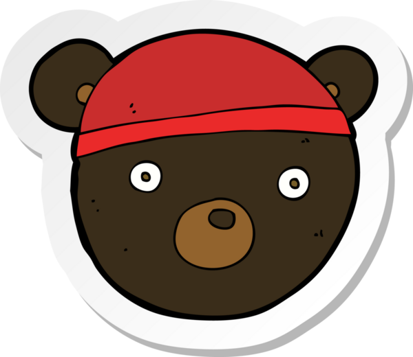 Bir insan tarafından çizilmiş siyah ayı yavrusu şapkası.