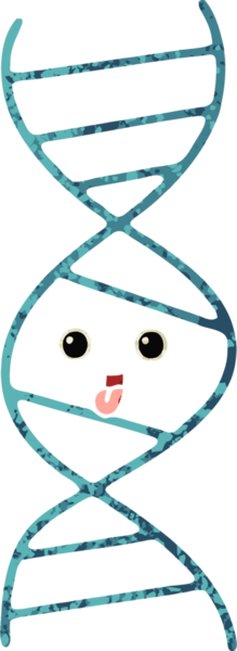 Bir insan tarafından çizilmiş bir DNA ipliğinin retro çizim stili karikatürü